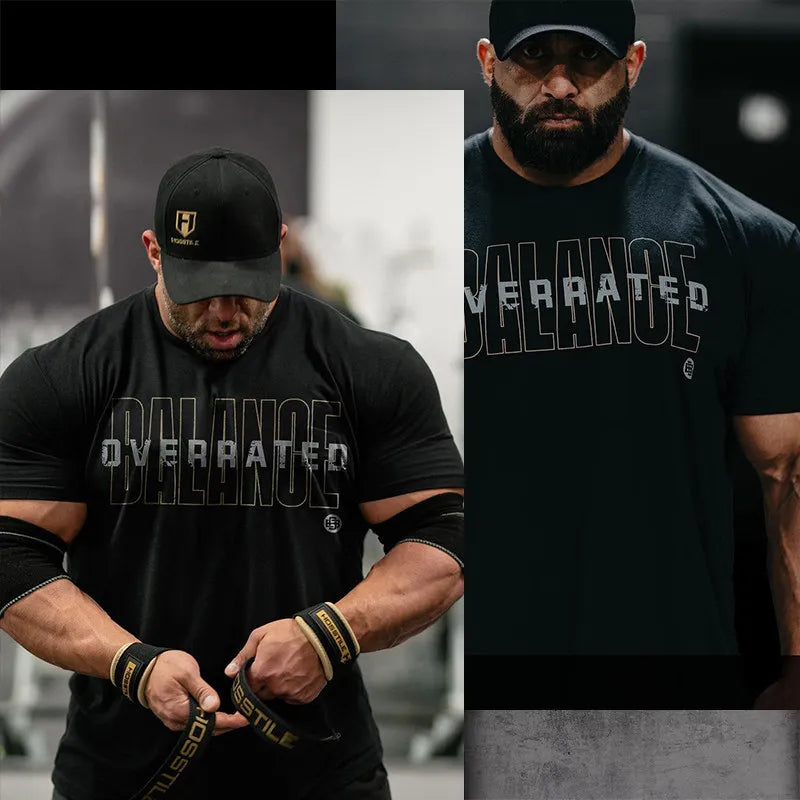 Apex Ritual – Men's Loose Muscle Graphic Gym Tee – Fitness Cotton T-Shirt