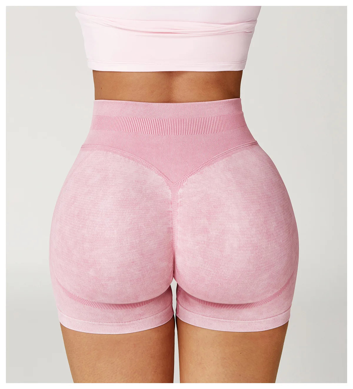 Apex Ritual – Women's High-Waist Yoga Shorts – Sand-Washed Squat-Proof Training Shorts
