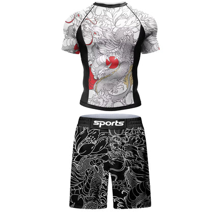 Apex Ritual No-Gi Compression Set – BJJ & Muay Thai Rashguard, Tee & Shorts