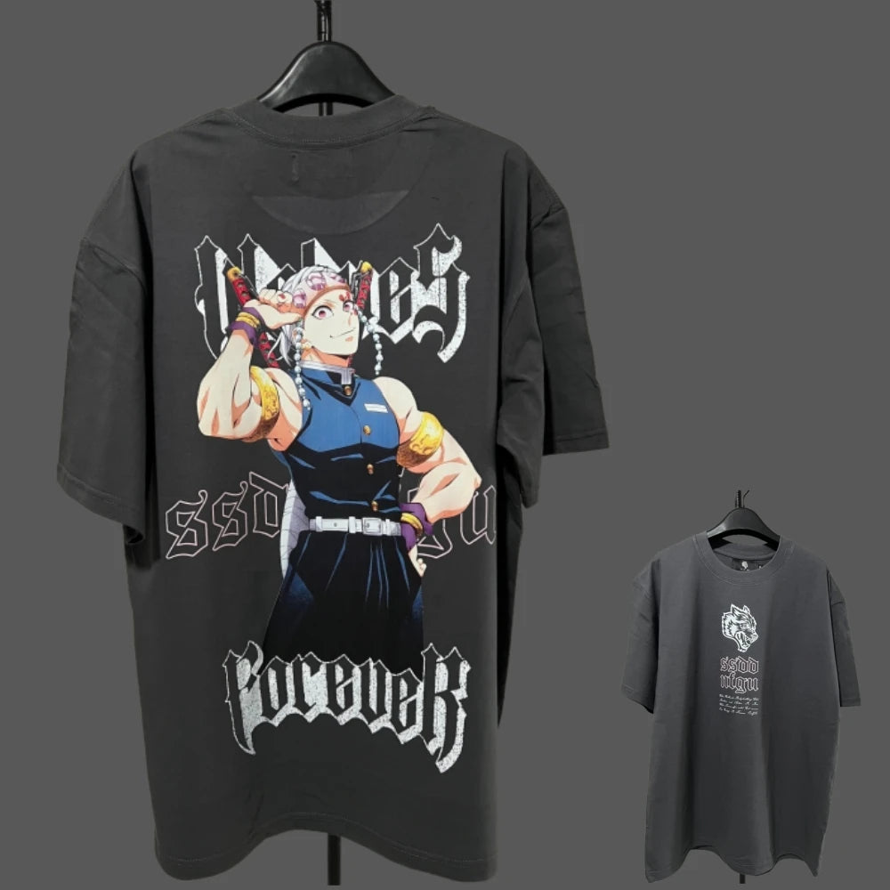 Apex Ritual – Anime Print Men's Crewneck T-Shirt – Loose Casual Fitness Training Cotton Tee