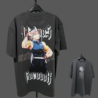 Apex Ritual – Anime Print Men's Crewneck T-Shirt – Loose Casual Fitness Training Cotton Tee