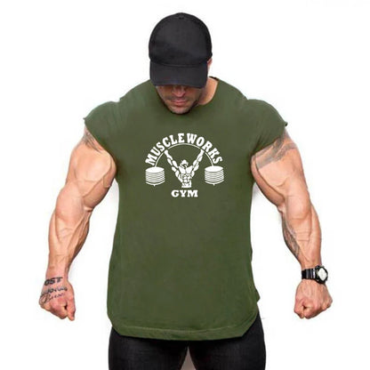Apex Ritual – Men's Cotton Stringer Tank Top – Sleeveless Bodybuilding Gym Vest
