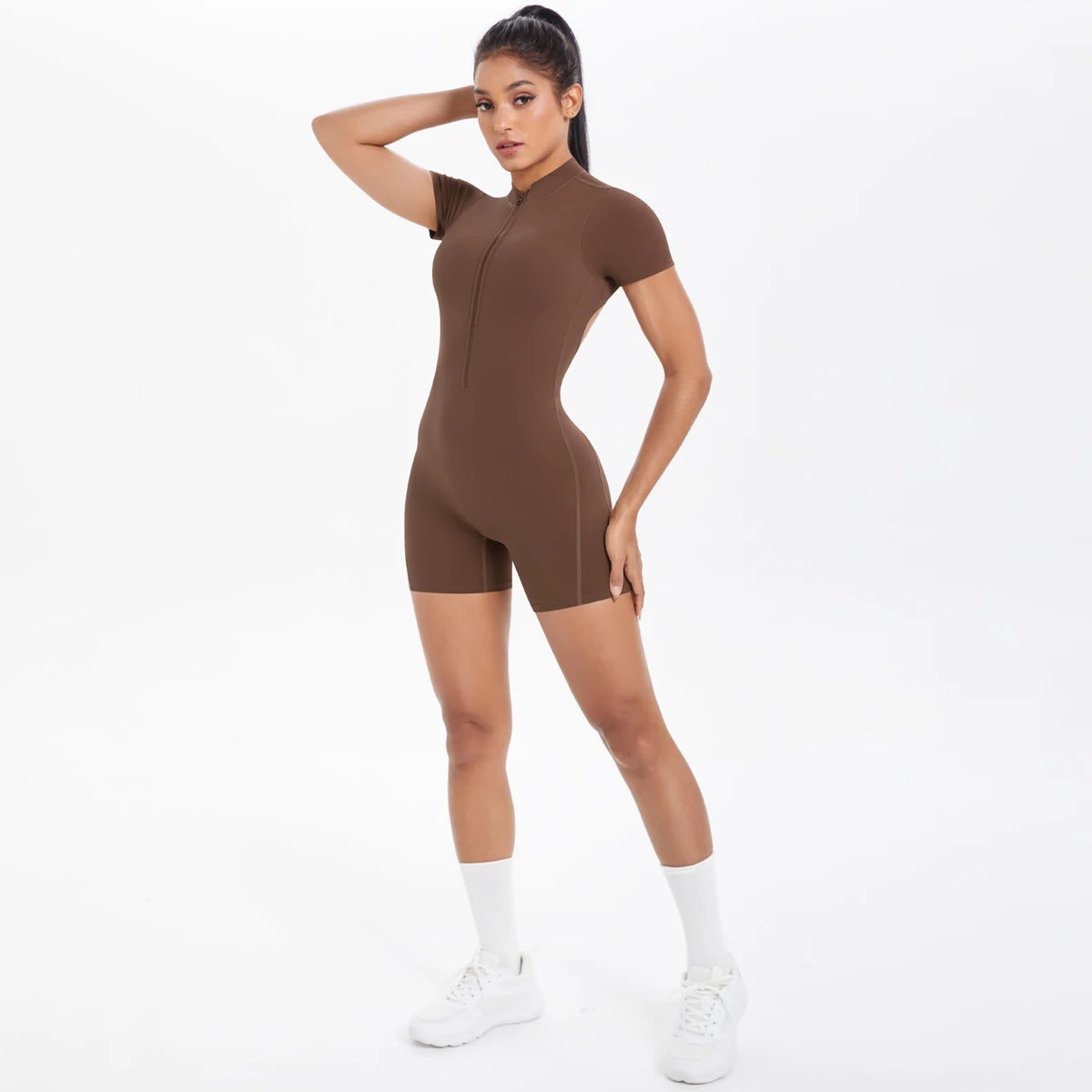 Apex Ritual – Women's One-Piece Training Jumpsuit – Zip-Front Workout Bodysuit