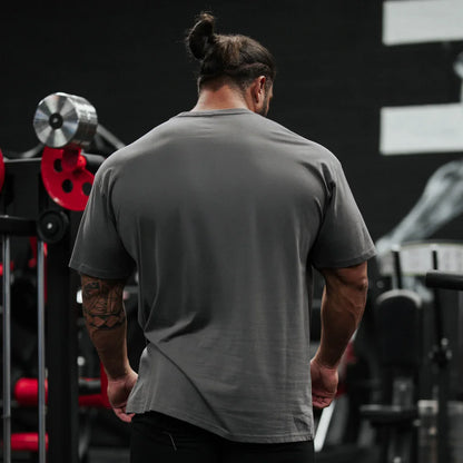 Apex Ritual – Men's Cotton Gym T-Shirt – Loose Fit Summer Round Neck Running Tee