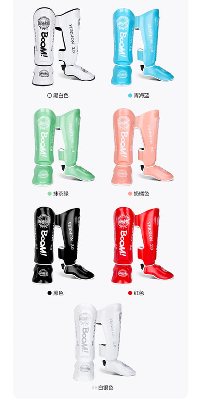 Apex Ritual – PU Leather Boxing Shin Guards – MMA & Muay Thai Ankle Protector Shin Pads