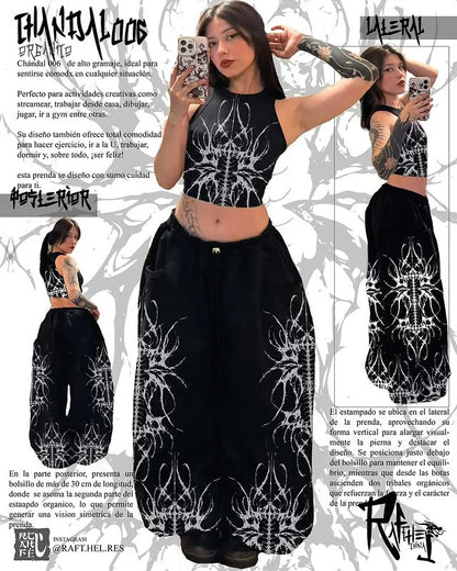 Apex Ritual Y2K Streetwear Joggers – Loose-Fit Wide-Leg Training Pants