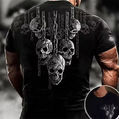 Apex Ritual – Skull Digital Print T-Shirt – Bold Graphic Crewneck Streetwear Tee