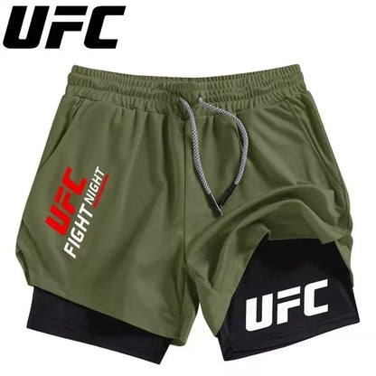 Apex Ritual – Men's 2-in-1 Fitness Running Shorts – Compression Lining with Phone Bag & Towel Ring