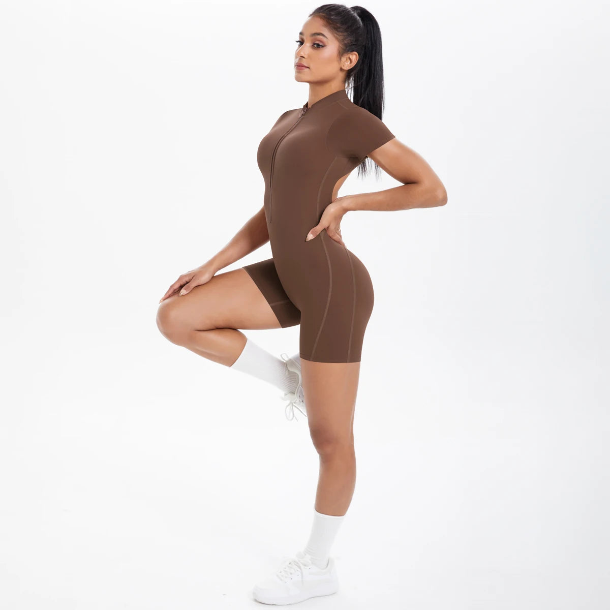 Apex Ritual – Women's One-Piece Training Jumpsuit – Zip-Front Workout Bodysuit
