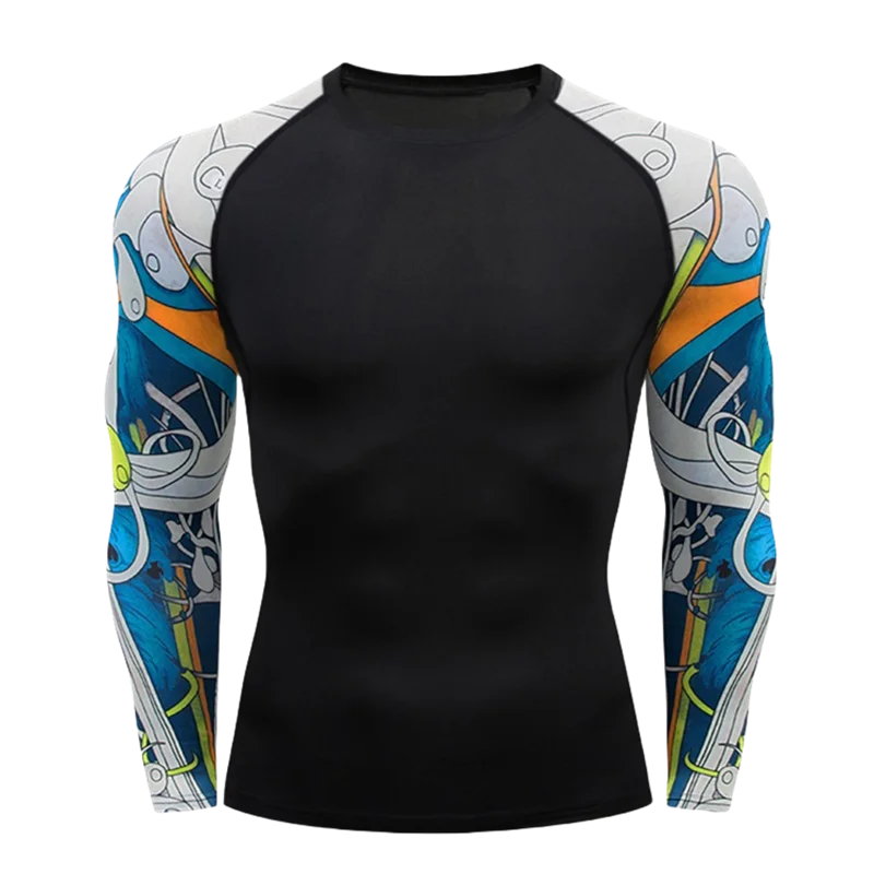 Apex Ritual – MMA Long Sleeve Rashguard – BJJ Muay Thai Compression Shirt Gym Boxing Jersey