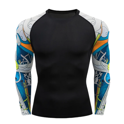 Apex Ritual – MMA Long Sleeve Rashguard – BJJ Muay Thai Compression Shirt Gym Boxing Jersey