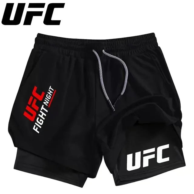 Apex Ritual – Men's 2-in-1 Fitness Running Shorts – Compression Lining with Phone Bag & Towel Ring