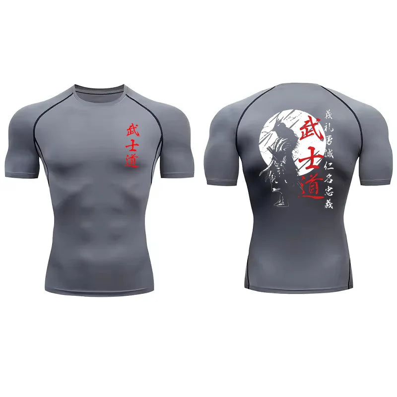 Apex Ritual – Japan Samurai Spirit Compression T-Shirt – Quick-Dry Athletic Gym Running Tee