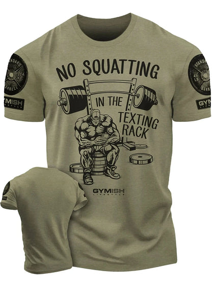 Apex Ritual Men's GYM Letter Print T-Shirt – Breathable Cotton Training Tee