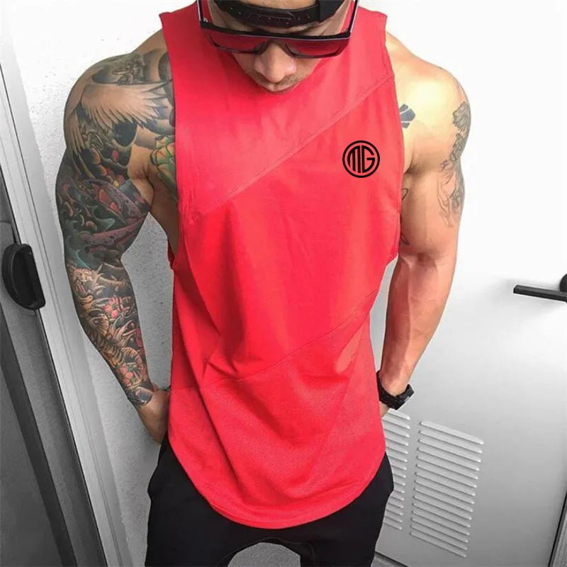 Apex Ritual – Men's Sleeveless Gym Running Vest – Muscle Singlet Breathable Mesh Fitness Tank