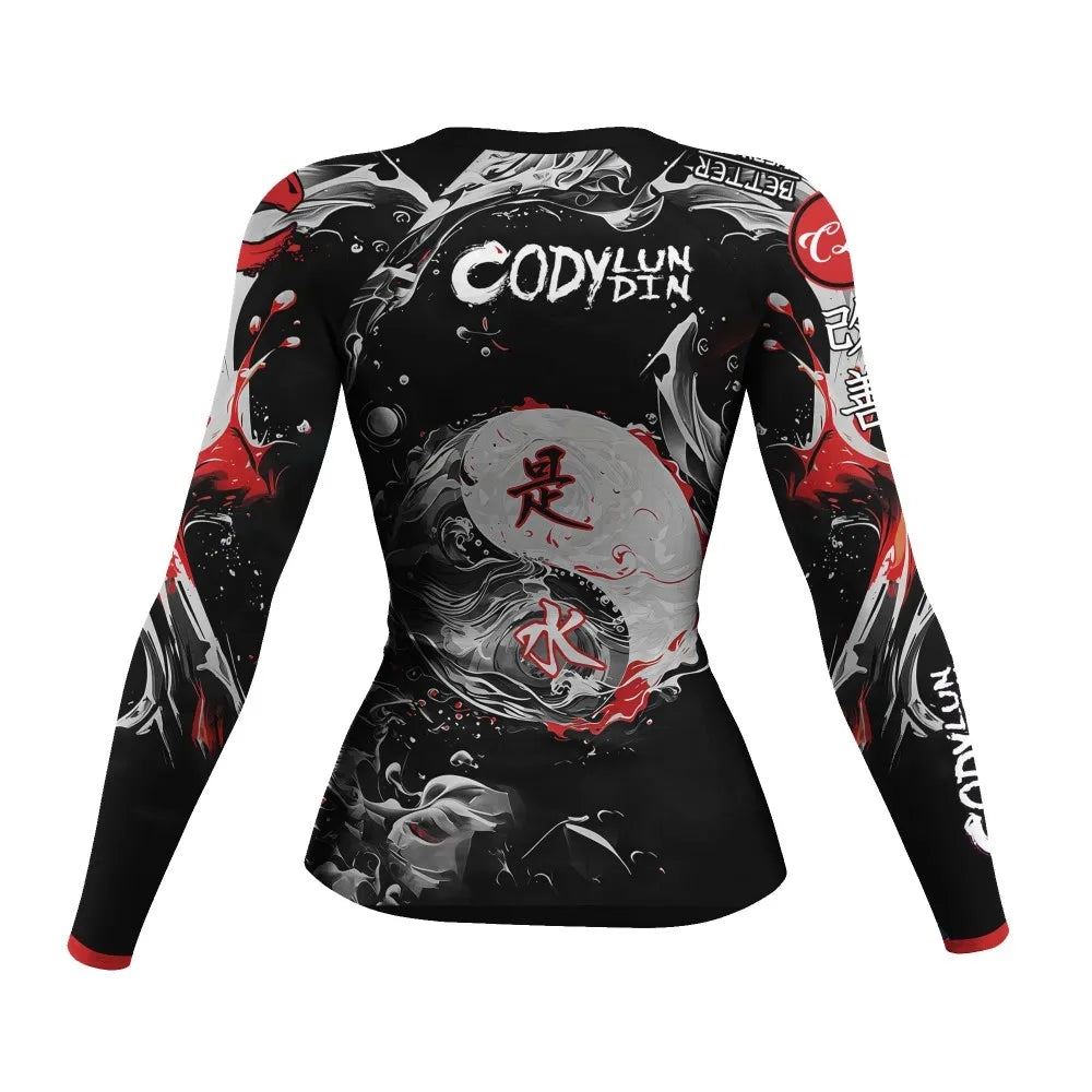 Apex Ritual – Women's Mock Neck MMA Compression Rash Guard – 4-Way Stretch BJJ & Boxing Rashguard