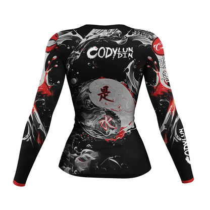Apex Ritual – Women's Mock Neck MMA Compression Rash Guard – 4-Way Stretch BJJ & Boxing Rashguard