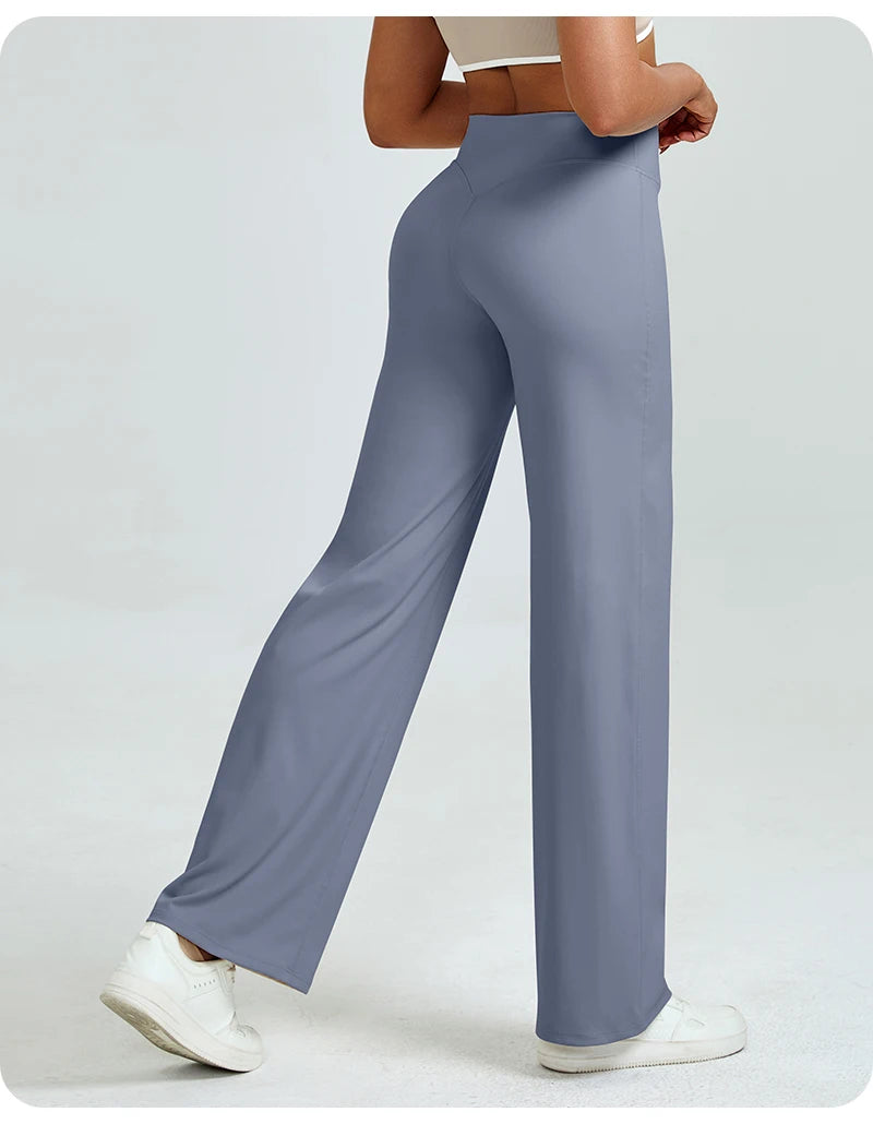 Apex Ritual – Women's High-Waist Straight-Leg Yoga Pants – Relaxed Fit Training Trousers
