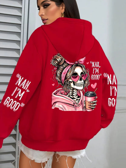 Apex Ritual Women's Graphic Hoodie – Loose-Fit Fleece Pullover