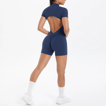 Apex Ritual – Women's One-Piece Training Jumpsuit – Zip-Front Workout Bodysuit