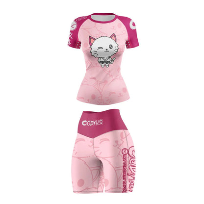 Apex Ritual – Women's MMA Tracksuit Set (4pcs) – BJJ Boxing Rashguard, Grappling & Muay Thai Shorts