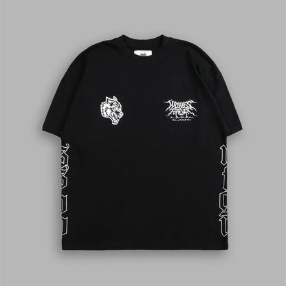 Apex Ritual – EINHERJAR Side By Side Oversized Tee – Y2K Gothic Hip Hop Couple T-Shirt