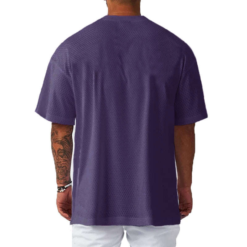 Apex Ritual – Men's Oversized Mesh Gym T-Shirt – Quick-Dry Training & Running Tee
