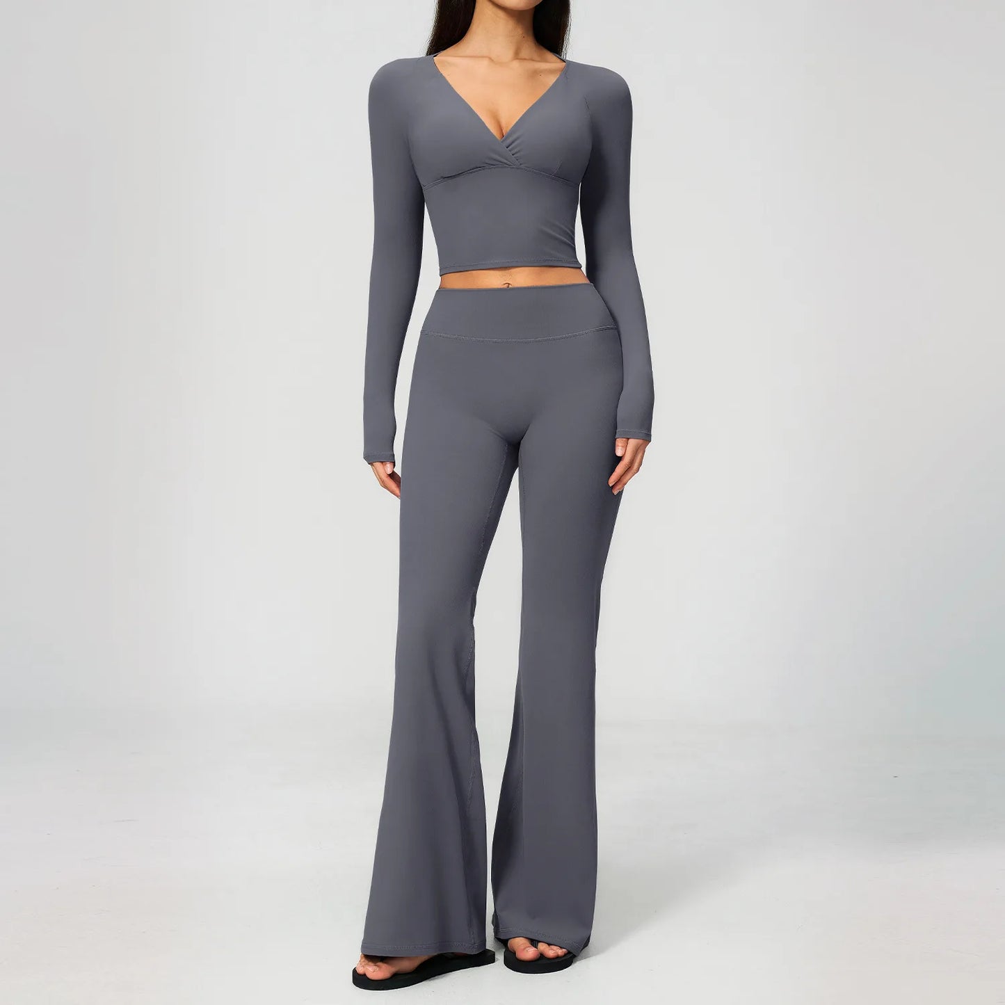Apex Ritual – Yoga Set 2PCS Women – Gym Legging Fitness Bra Crop Top Long Sleeve Sports Suits