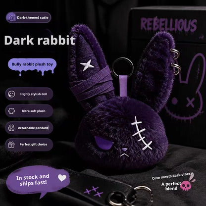 Apex Ritual – Hot Gothic Bunny Plush Keychain – Kawaii Rabbit Bag Charm Key Ring Pendant