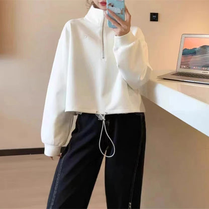 Apex Ritual – American Style Half Zipper Stand Collar Jacket Women – Yoga Running Set Long Sleeve