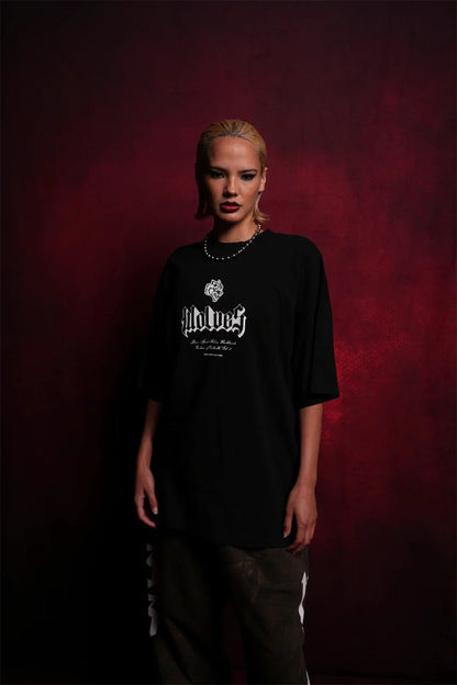 Apex Ritual – EINHERJAR Side By Side Oversized Tee – Y2K Gothic Hip Hop Couple T-Shirt