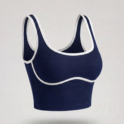 Apex Ritual – Color Blocking Sports Vest Women – No-Wire Push Up Fitness Bra