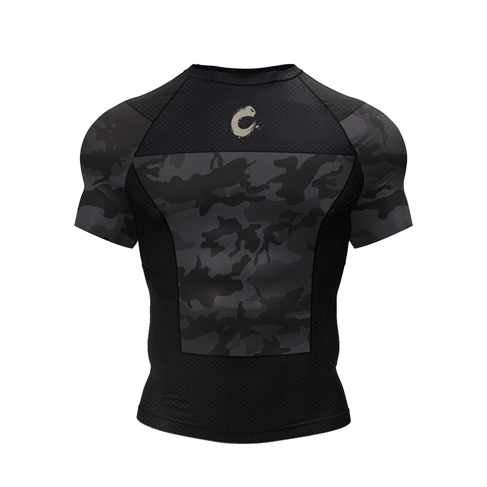 Apex Ritual – Black No Gi BJJ Jiu Jitsu T-Shirt & MMA Shorts Set – Rashguard & Compression Wear