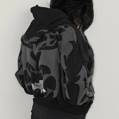 Apex Ritual – Y2K Men's Baggy Hoodies – Autumn Long Sleeve Loose Hooded Vintage Zipper Cardigan
