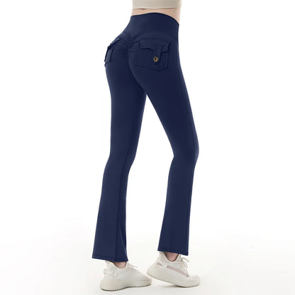 Apex Ritual – Women's High-Waist Flare Leggings – Pocket Quick-Dry Training Pants
