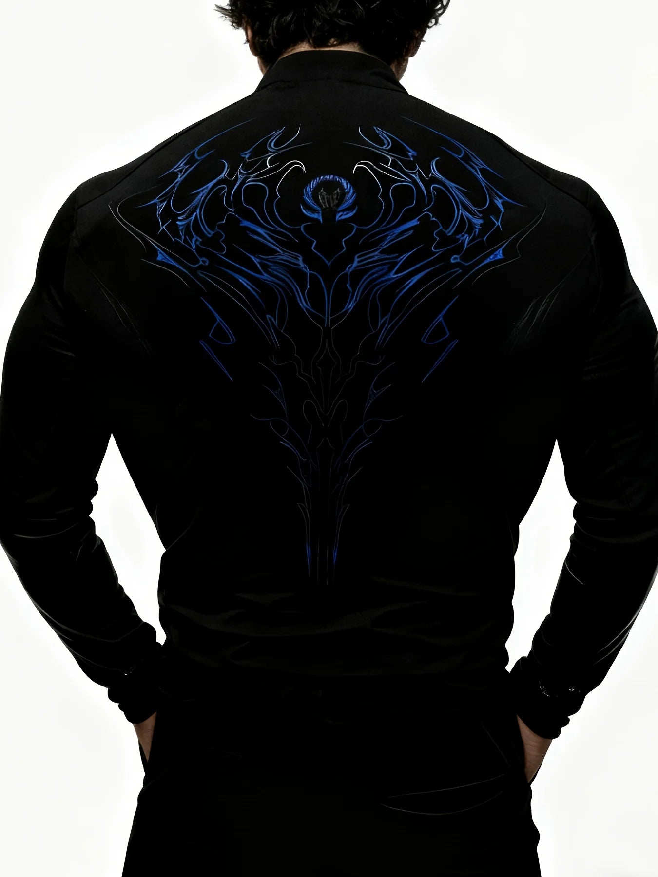Apex Ritual – Men's Geometric High-Neck Compression Long Sleeve – Tight Fit Gym Sports Top