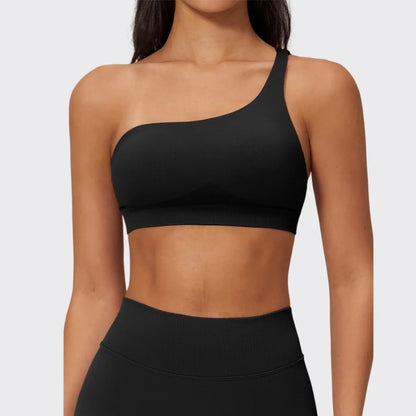 Apex Ritual – Seamless Sport Bra Women – Breathable Shockproof Oblique Shoulder Yoga Bra Sportswear