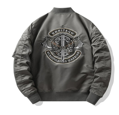 Apex Ritual – Spring Autumn Embroidered MA1 Pilot Jacket Men – Trendy American Workwear Baseball Style