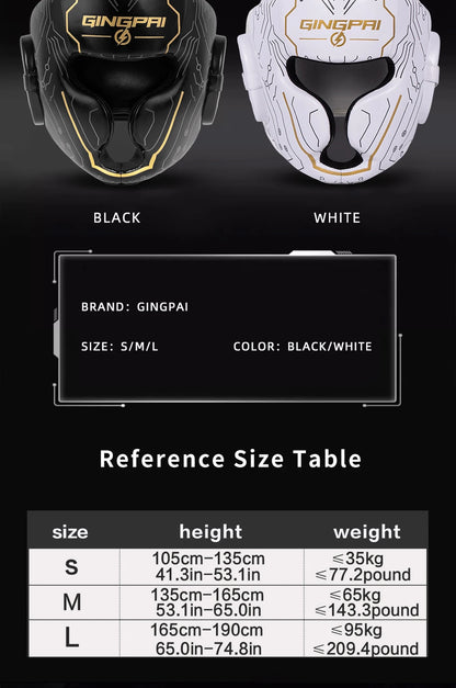 Apex Ritual – Full-Coverage MMA Boxing Helmet – Leather Head Guard for Muay Thai & Kickboxing