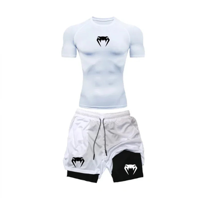 Apex Ritual Men's Training Set – Short-Sleeve Tee & Quick-Dry Mesh Shorts