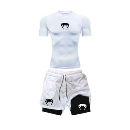 Apex Ritual Men's Training Set – Short-Sleeve Tee & Quick-Dry Mesh Shorts