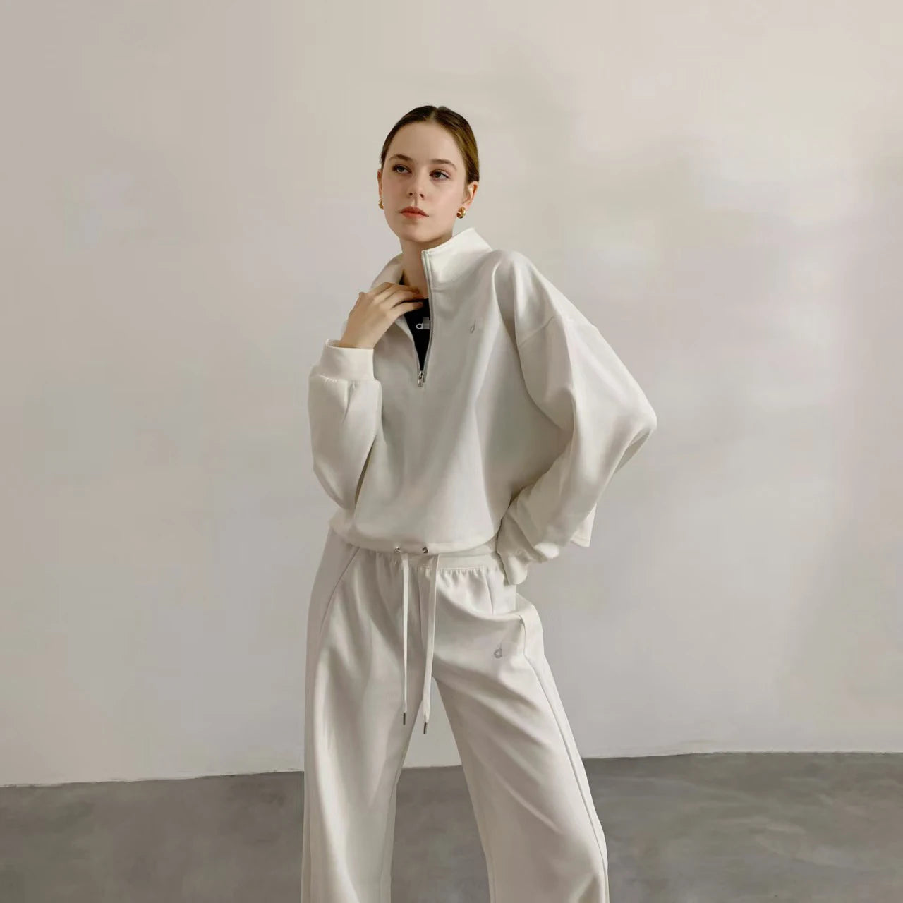 Apex Ritual – American Style Half Zipper Stand Collar Jacket Women – Yoga Running Set Long Sleeve
