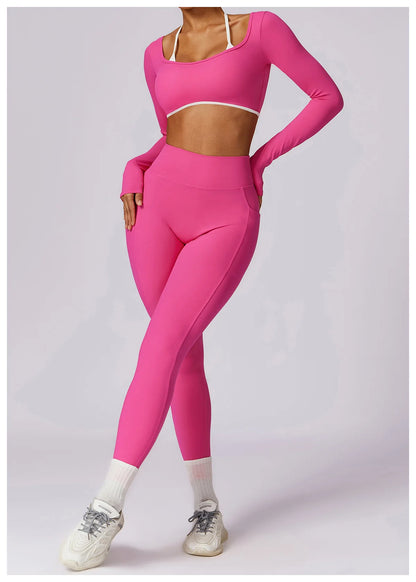 Apex Ritual Women's Backless Long-Sleeve Yoga Top – Quick-Dry Training Shirt