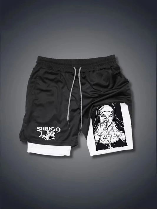Apex Ritual – Men's 2-in-1 Sports Shorts – Quick-Dry Double-Layered Running Training Shorts