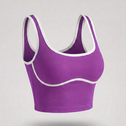 Apex Ritual – Color Blocking Sports Vest Women – No-Wire Push Up Fitness Bra