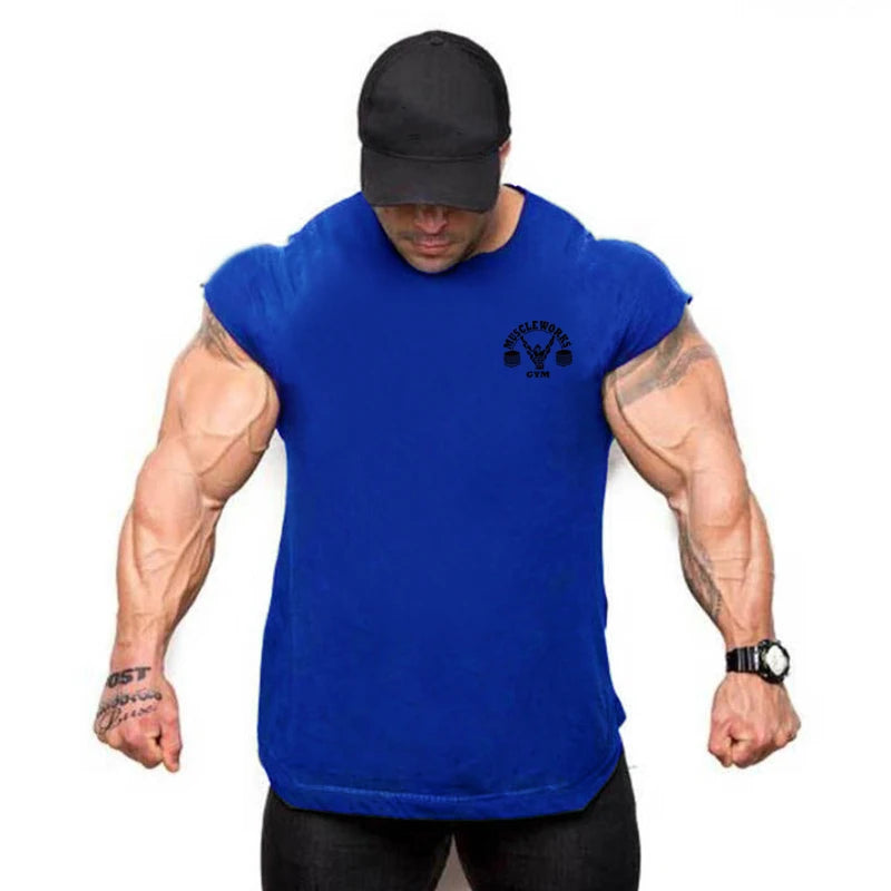 Apex Ritual – Men's Cotton Stringer Tank Top – Sleeveless Bodybuilding Gym Vest