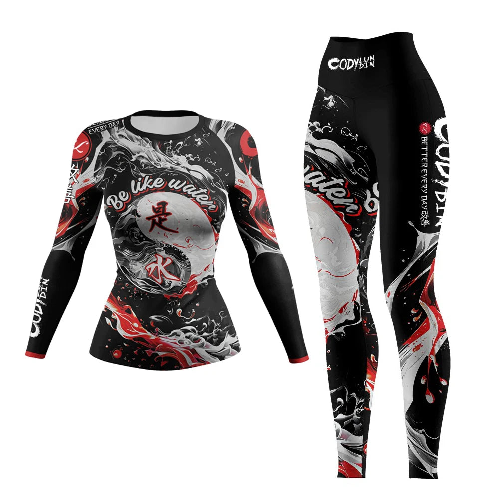 Apex Ritual – Women's Mock Neck MMA Compression Rash Guard – 4-Way Stretch BJJ & Boxing Rashguard