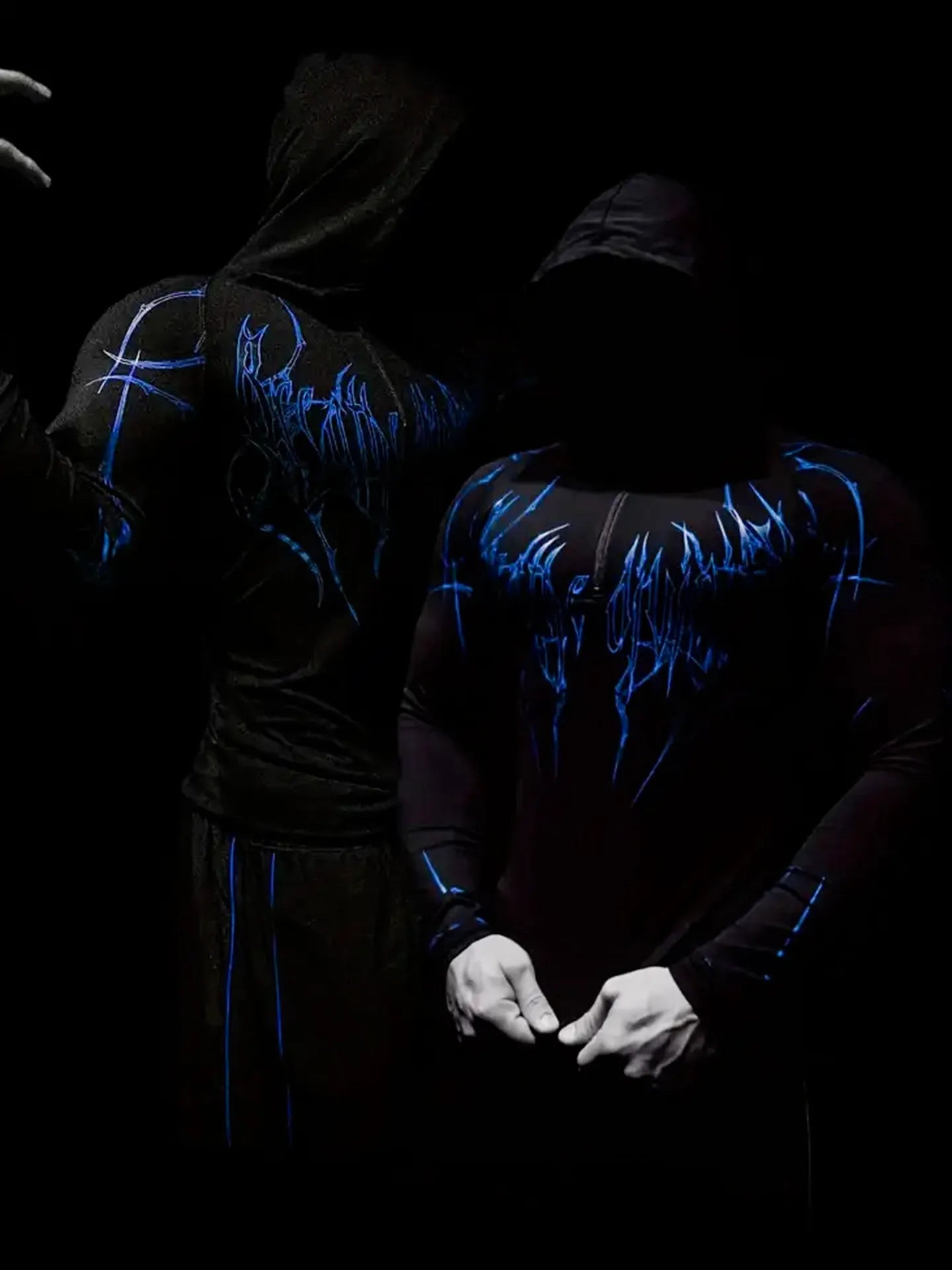 Apex Ritual – Men's Black Hooded Sports Compression Long Sleeve – Subcultural Streetwear Training Top