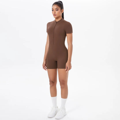 Apex Ritual – Women's One-Piece Training Jumpsuit – Zip-Front Workout Bodysuit