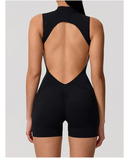 Apex Ritual – Sleeveless Yoga Bodysuit Women – High Stretch Push Up Fitness Jumpsuit